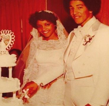 Phyllis Ann Roody with her husband Michael Eugene Guyton on their wedding day 